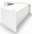 White L-Shaped Rectangular Managers Desk w/6 Drawers 