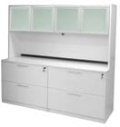 White Lateral File Credenza w/Hutch