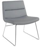 Modern Faux Leather Armless Guest Chair with Chrome Frame