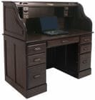 54&quotW Deluxe Solid Oak Laptop Roll Top Desk - Made in USA
