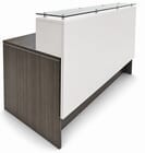 Emerge Glass Top Reception Desk w/Drawers & LED Light - 66&quotW x 31&quotD