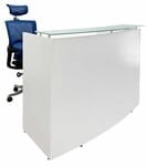Curved Glass Top Reception Desk in Charcoal or White - 5' Wide