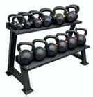 18-Piece Commercial Grade Cast Iron Kettlebell Set with Storage Rack