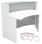 White 60° Curved Glass Top Reception Desk