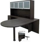 Charcoal Peninsula L-Shaped Desk w/Hutch