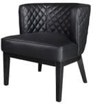 Diamond Stitched Black Vinyl Barrel Guest Chair