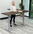 71" x 71" Solid Wood L-Shaped Electric Lift Desk - Other Sizes Available