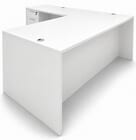 White L-Shaped Rectangular Executive Desk w/6 Drawers 