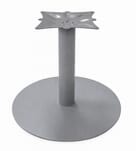 19&quotH Metal Pedestal Disc Base Single Table Leg in Silver Gray