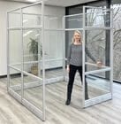 6' x 6' x 7'H Clear Glass Modular Office - Starter Cubicle