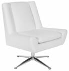 Mid Century Modern Faux Leather Swivel Armless Lounge Chair