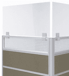 24&quotW x 16&quotH - Clamp On Cubicle Height Extender for 1.25" - 2.5" Thick Panels - IN STOCK!