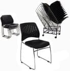 300 lb. Capacity Black Premium Ganging Stacking Chair