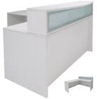 66&quotW White L-Shaped Salon Reception Desk Shell
