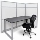 TrendSpaces Washable White Laminate Cubicles w/Glass Series - 67&quotH Open Ended Cubicle
