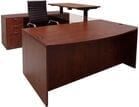  Cherry Electric Lift Adjustable Bridge U-Desk