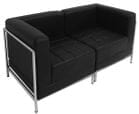 Black Tufted Modular 2-Seat Loveseat