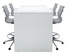 Team Collaborative Standing Height Meeting Table in White