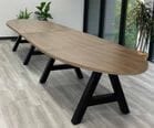 16' Oval Conference Table with Metal A-Frame Base
