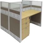 48&quotW x 50&quotD x 48&quotH Premium Double Starter Cubicle w/Files