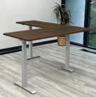 66" x 77" Solid Wood L-Shaped Electric Lift Desk