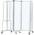 6'W x 6'H Frosted Acrylic Folding Mobile Room Divider
