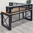Xdustrial Series 66&quotW x 77&quotD Black Metal Frame Reception L-Shaped Desk