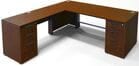Prestige II 84&quotW Custom Glass Front Executive L-Desk, Left Return