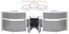 White 2-Person Glass Top Curved Wave ADA Reception Desk