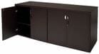 Mocha 4-Door Locking Storage Credenza