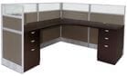 72" x 72" x 48&quotH Value Series L-Shaped Office Cubicle w/Files  - Add-On Unit