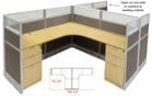 12'W x 6'D x 48&quotH Value Series Complete 2-Person L-Shaped Lateral Add-On Office Cubicles w/Files