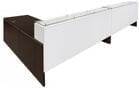 Emerge Glass Top L-Shaped 2-Person Reception Desk w/Drawers & LED Lights - 142&quotW