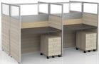 Sync Double-Sided Custom Cubicles - 57&quotH 4-Person Workstation