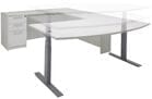 White Electric Lift Adjustable Height  U-Desk
