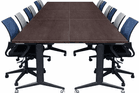 60&quot x 198&quot Converge Easy Flip Modular Solid Hardwood Conference Table
