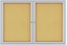 Aluminum Frame Cork Bulletin Board - 60" X 36" 2 Door
