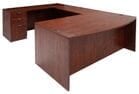 Cherry Laminate Bow Front U-Workstation 