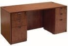 Cherry Laminate Rectangular Executive Desk w/6 Drawers 