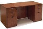 Cherry Laminate Rectangular Manager's Desk w/6 Drawers