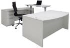 White Electric Lift Adjustable Bridge  U-Desk 