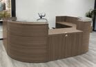 U-Shaped Curved Glass Top Reception Desk