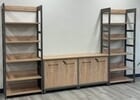 Desert Oak & Smoked Timber Open Storage Credenza - 10.5'W