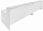 Emerge Glass Top 2-Person Reception Desk w/Drawers & LED Lights - 142&quotW
