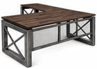 Xdustrial Series 66&quotW x 78&quotD Solid Hardwood and Raw Frame L-Shaped Desk