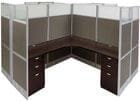 12'W x 12'D x 67&quotH Value Series Complete 4-Person Cluster Office Cubicle w/Files   