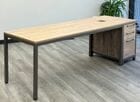 Contrasts Rustic 71&quotW Desk with Freestanding File - Add On Workstation