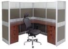 72" x 72" x 67&quotH Premium Series L-Shaped Cubicle w/Files - Starter Unit
