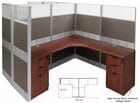 12'W x 6'D x 67&quotH Premium Series Complete 2-Person L-Shaped Lateral Add-On Office Cubicles w/Files