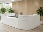 166&quot x 77&quotD 2-Person Curved U-Shaped Reception Desk with ADA Counter